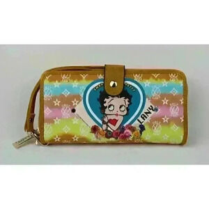 NEW! Betty Boop Women's Lany Vegan Wristlet Wallet